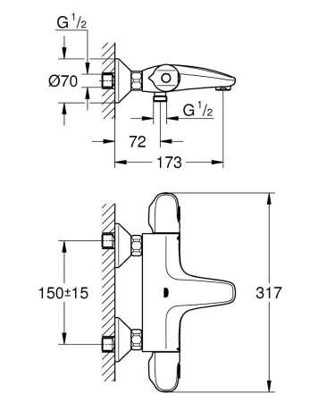 Термостат для ванны GROHE Grohtherm 1000 348162433