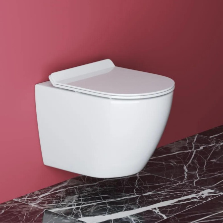 Унитаз подвесной безободковый CEZARES STYLUS CZR-513-TH-R/CZR-076-SC микролифт