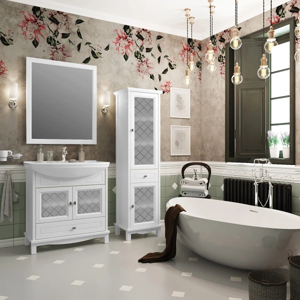 Зеркало Opadiris Омега 75 00-00007362  белый матовый