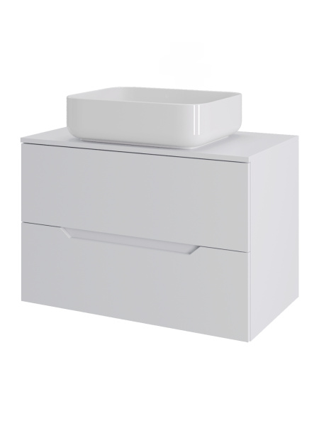 Тумба с раковиной подвесная 70 см, Orange Line Li-70TuwMDF+B05-500W белый