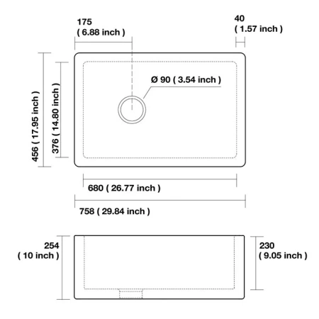 Кухонная мойка (75,8х45,6) Kerasan Hannah Essex  541101 Белая