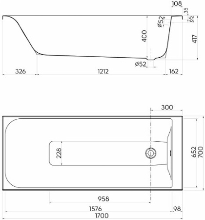 Ванна прямоугольная Kolo Rekord Anti Slide XWP1670101