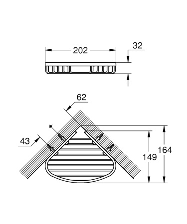 Полочка-решетка угловая Grohe BauCosmopolitan 40664 001 (40664001)