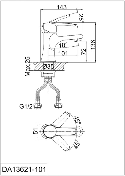 Комплект смесителей D&K Rhein.Valerius DA136212432SET