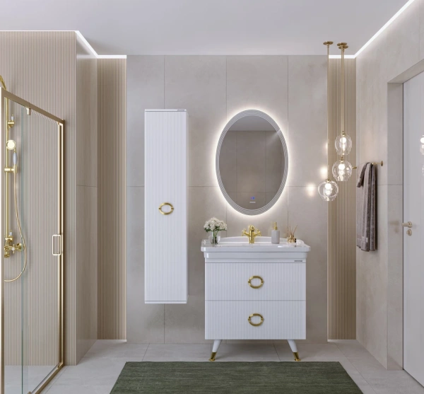 Тумба напольная Grossman АТРИО-85 см 108016 с 2-я ящ, белый глянец