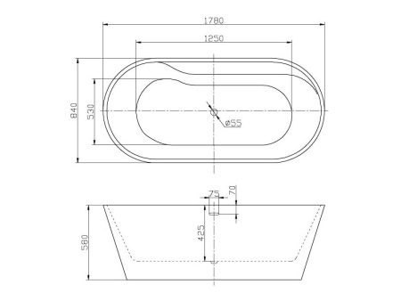 Акриловая ванна (178x84) BelBagno BB14