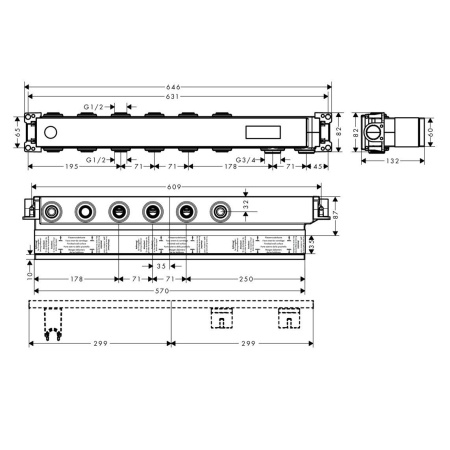 Скрытая часть на 4 потребителей Hansgrohe RainSelect 15312180