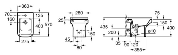 Биде напольное Roca Dama-N 357784000