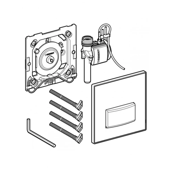 Смывная клавиша Geberit типа 50, для системы пневматического управления смывом писсуара, песчаный глянец  242.764.JL.1