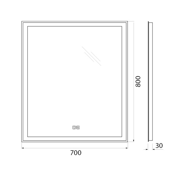 Зеркало BelBagno SPC-GRT-700-800-LED-TCH-WARM