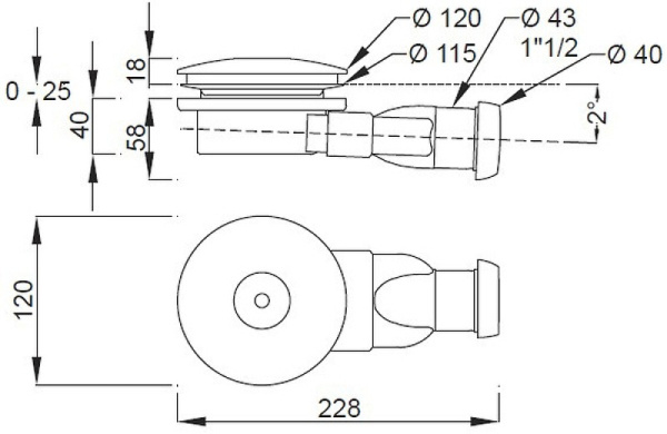 Сифон для душевого поддона Jacob Delafon 120 E78168-00