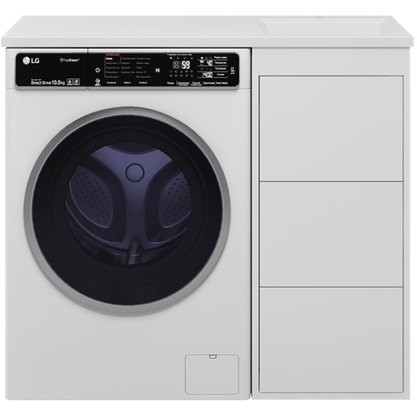 Тумба с раковиной под стиральную машину Brevita Grafit 40 УТ000015079