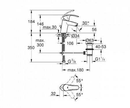 Комплект смесителей (3 в 1) Grohe Eurosmart New 124446