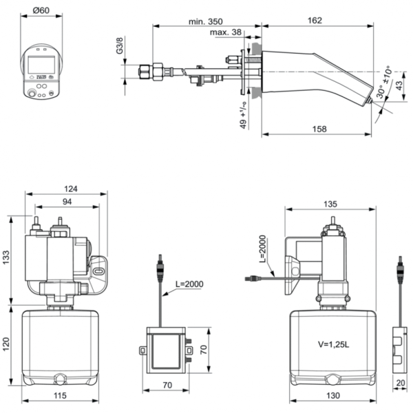 Интеллектуальный смеситель с бесконтактным управлением Ideal Standard INTELLIMIX A7707AA 