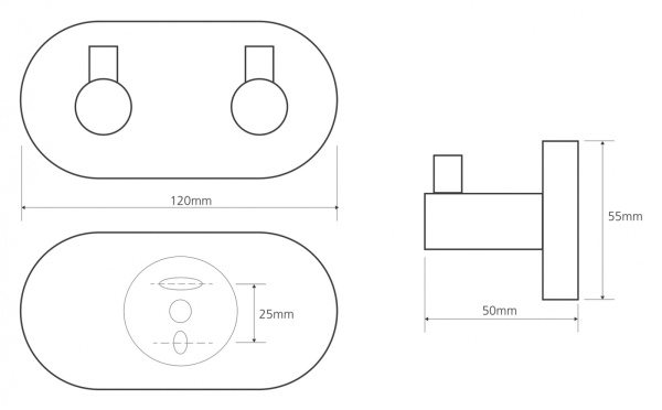 Планка с 2-мя крючками Bemeta Omega 104405202