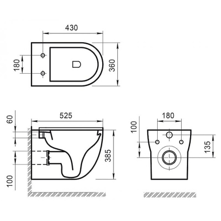Комплект унитаза с инсталляцией BelBagno BB066CHR/BB870SC/BB002-80/BB014-SR-BIANCO