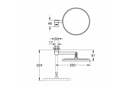 Косметическое зеркало GROHE Selection 41077 DC0 (41077DC0) суперсталь