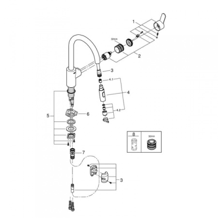 Смеситель для кухни GROHE Eurostyle Cosmopolitan 31482 003 (31482003) хром
