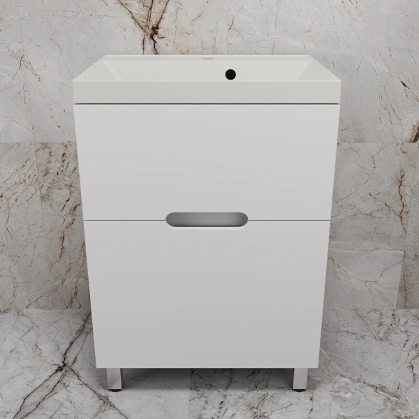 Тумба напольная без раковины 60 см Style Line Матис ЛС-00002441 белый матовый