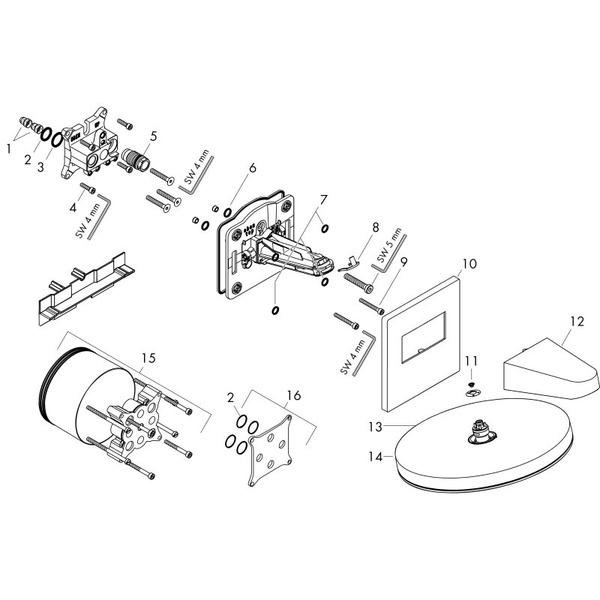 Верхний душ Hansgrohe Pulsify 260 2jet 24150700 белый матовый