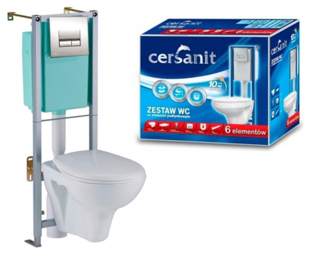 Комплект 6-в-1 унитаз Cersanit Delfi с инсталляцией Alfa S-SET-DELFI/Leon/Cg-w