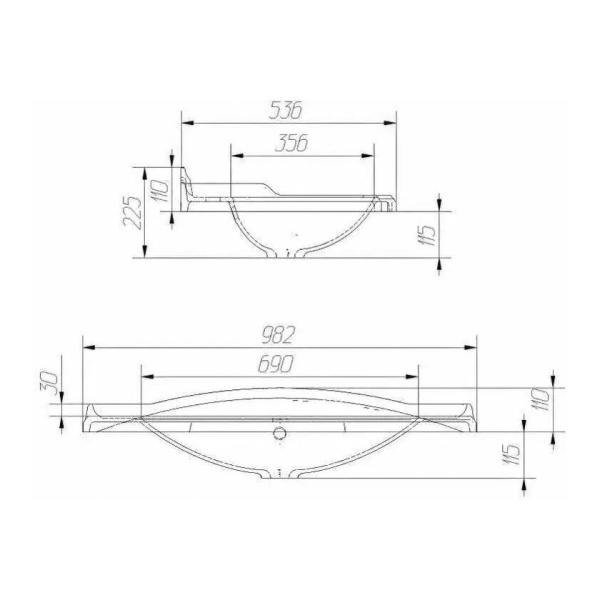 Умывальник мебельный Opadiris Florentina Лаура 100 10.210.01000.001