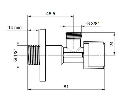 Кран угловой Roca Aqua 1/2 - 3/8 525165800