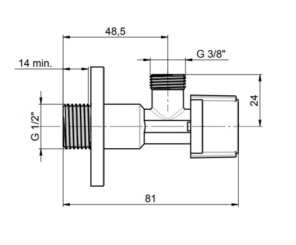 Кран угловой Roca Aqua 1/2 - 3/8 525165800 Кран угловой Roca Aqua 1/2 - 3/8 525165800