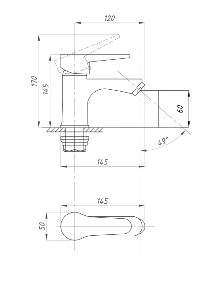 Смеситель для раковины ПСМ-Профсан  ПЛЮС PSM-759-009