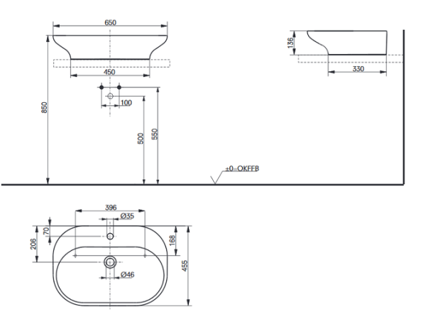 Раковина накладная на столешницу Toto MH LW180YBT1#XW
