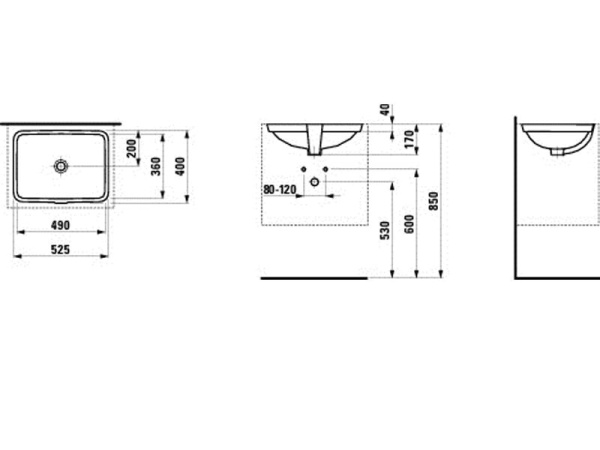 Умывальник Laufen Pro S 8.1196.1.000.109.1