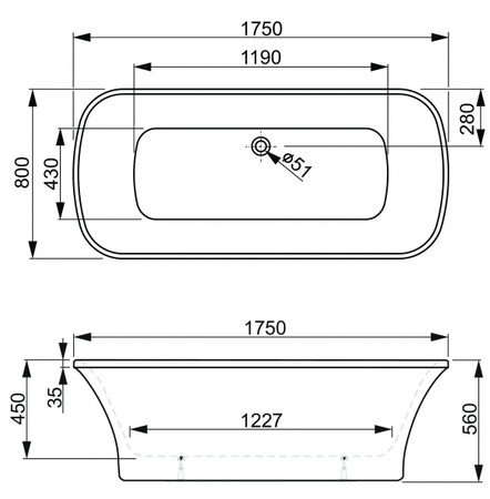 Акриловая ванна Vagnerplast Blanca NT 175 VPBV175BLA7NTX-04