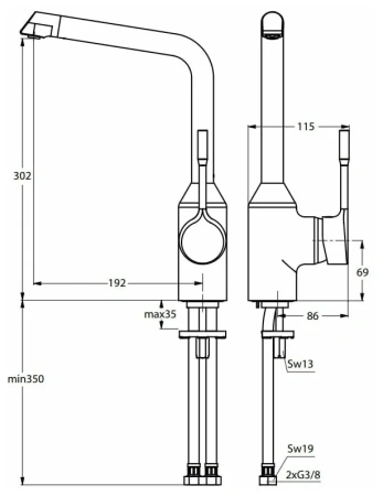 Смеситель для кухни Ideal Standard Slimline II B8985AA