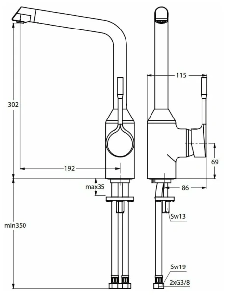 Смеситель для кухни Ideal Standard Slimline II B8985AA