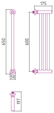 Полотенцесушитель водяной Сунержа Хорда ПП (60х19) 03-4124-0600 золото глянец