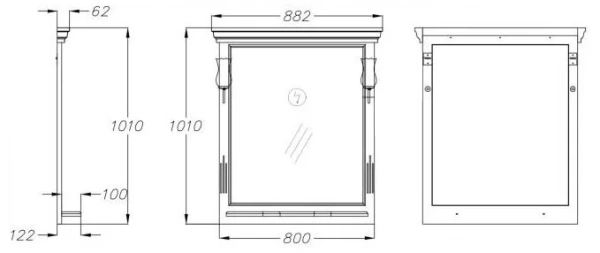 Зеркало Opadiris Риспекто 85 00-00007063  белый матовый, с выключателем, без светильника
