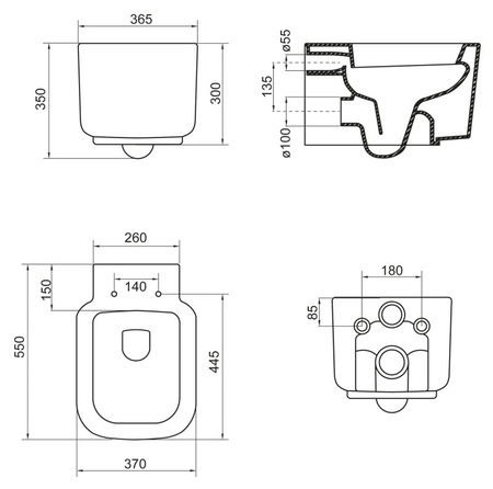 Унитаз подвесной BelBagno VASO BB127CH