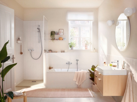 Смеситель для душа однорычажный с 2 режимами расхода воды Hansgrohe Rebris S 72643000 хром