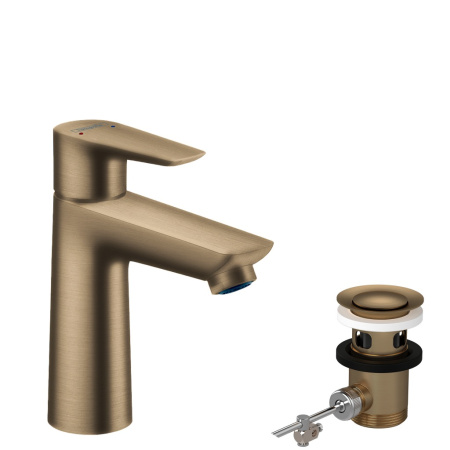 Смеситель для раковины с донным клапаном Hansgrohe Talis E 71710140 шлифованная бронза