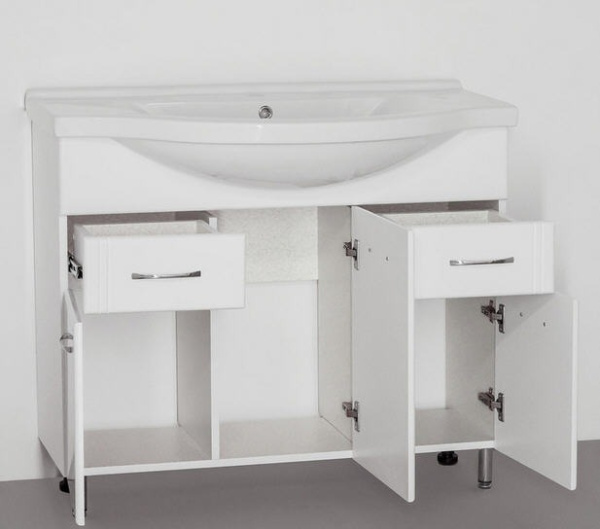 Тумба под раковину напольная Style Line Эко Стандарт 100 ЛС-00000240 белый