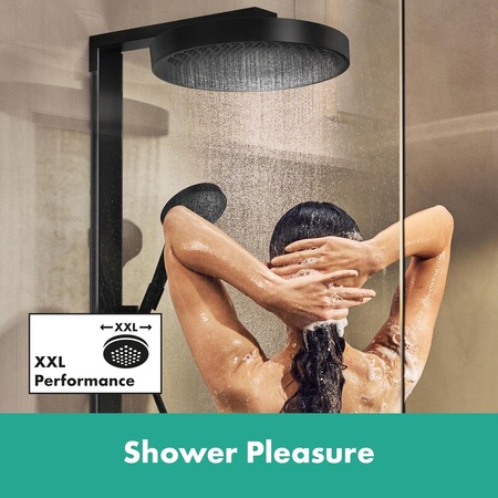 Душевая система с термостатом Hansgrohe Rainfinity Showerpipe 360 1jet 26853670 черный матовый