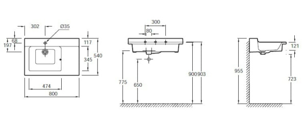 Раковина Jacob Delafon Soprano EXL112-00