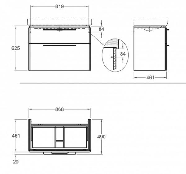 Тумба под раковину Keramag Smyle 805093000 (светлый вяз)