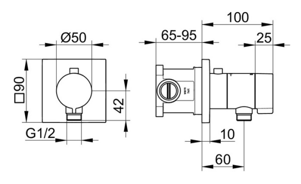 Смеситель для душа Keuco IXMO_Solo 59554010022