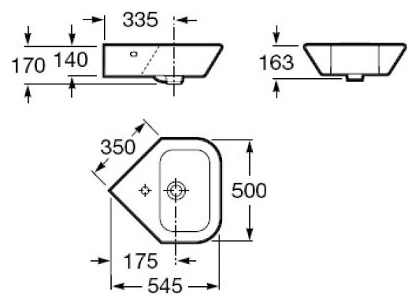 Раковина угловая Roca Nexo 327646000