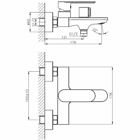 Смеситель для ванны Haiba HB60590-7