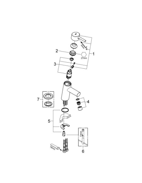 Смеситель для раковины однорычажный Grohe Concetto 32240 10E (3224010E) хром