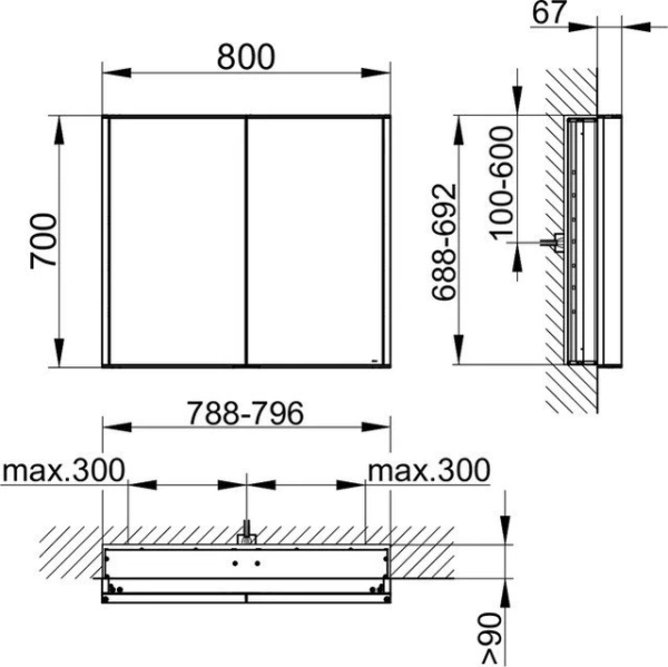 Зеркальный шкаф Keuco Royal Match 12812171301