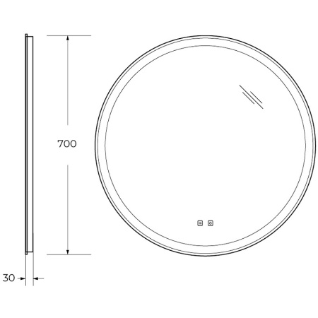 Зеркало BelBagno 70 SPC-RNG-700-LED-TCH-SND