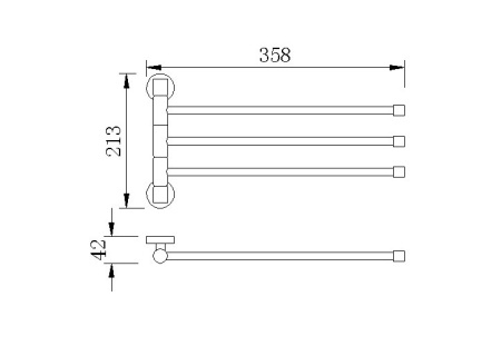 Полотенцедержатель рога 3-ые RUSH Bianki BI76523